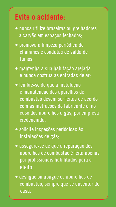 Evite a intoxicação por monóxido de carbono